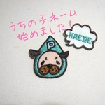 パグぽん　うちの子ワッペン　黒パグ