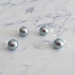 【再販】一粒タイプ＊コットンパールのノンホールピアス（リッチグレー）2ペアセット