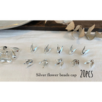 【20pcs】シルバーフラワービーズキャップ(040