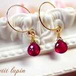 k14gf　ルビーマロンカットピアス