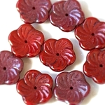 梅の、花。6個set13㎜カージナルレッドチェコビーズ