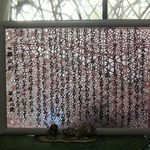 切り絵アート　写経平仮名書き(ローズ系)