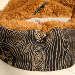ハンドメイド◆スヌードふくろうアランリブニットファー 