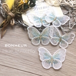 【送料無料】刺繍バタフライ  レース  オーガンジー  4pcs