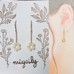 お花パールのフックピアス【ゴールド】