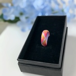【受注生産】加賀ゆびぬき◇絹糸のリング＜朝焼けの矢鱈縞＞