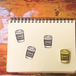 Coffee SMILEカップ 消しゴムはんこ