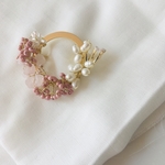 flower wreath broochブローチ入学式入園式ビーズパール