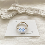 スワロフスキー　ビーズリング.＊ サファイア