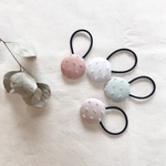 C&S  ドットミニヨン くるみボタンのヘアゴム3.8cm