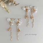 【再販しました♡】花びらパールチェーンピアス