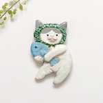 お魚泥棒の猫さん　ブローチ 