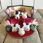 ガラスのお雛様(2段飾り)うさ雛