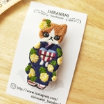 [春]お着物猫ちゃんのブローチ