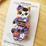 [春]お着物猫ちゃんのブローチ