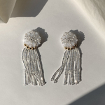 22 海月のビーズ刺繍【ピアス/イヤリング】