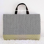 【即納】≪単品≫レッスンバッグ(細ストライプ×カーキグリーン)