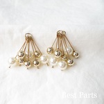 2pcs ビーズタッセル シャンデリア パール ゴールド