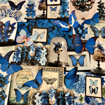 (再販×14)🦋モルフォ蝶の紙ものセット🦋＊コラージュ素材＊ジャンクジャーナル