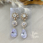 結婚式仕様 キュービックジルコニアの３連ピアス