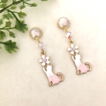 猫さんと桜のイヤリング/ピアス