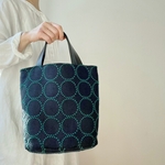丸底バッグ *⚮*  tambourine navy×green *⚮*