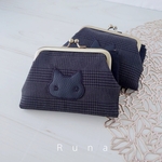 Ｃａｔ.グレンチェックのがま口財布☆black