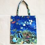 海の中のトートバッグ　熱帯魚　マリンブルーB柄