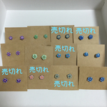 【送料無料】小さなフラワーピアス寒色系