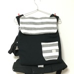 【手ぶら de エルゴ リュック♩】シンプル グレーボーダー♩