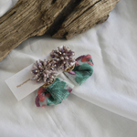 flamingo×flower ribbon ピアス　イヤリング