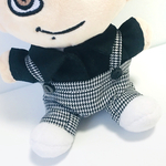 ［G8／ちびぬい］サスペンダー付きパンツ／白黒(千鳥格子)