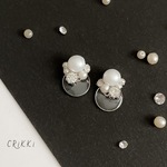 春カラー ビジュー × クリア ピアス/イヤリング