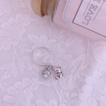 ゆらゆらリング　くまさんとジルコニアハート