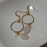 天然石のフープピアス