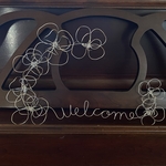 ワイヤーレタリング　フラワーwelcome