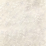 送料無料／日本製オフ大花刺繍綿レース生地　98×30cm pp