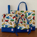 【専用】レッスンバッグ＆上履き入れ&巾着袋☆ はたらく車　カラフル♪