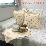 限定1点★LAURA ASHLEY クッションカバー・ランチョンマット4点セット フローラルストライプ チョークピンク