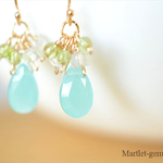 14kgf*シーブルーカルセドニー イヤリング/ピアス
