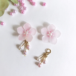 桃の花 3way ピアス/イヤリング
