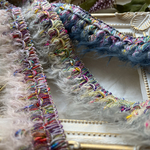 【50㎝〜】FC-0340 エスニック　レース　レースリボン　ブレード　カラフル　ピンク　グレー　ブルー　3色展開　lace ribbon handmade madeinJapan