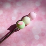 桜のかんざし 花見団子の一本簪