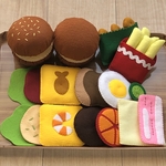 🍔ハンバーガーセット　ポテト　ナゲット　フェルト　ままごと　パン
