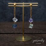 マルチカラーフローライトの金平糖ピアス【イヤリング・ノンホール変更可】