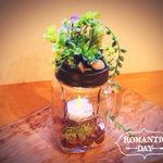 Candle Holder ~Green  Jar~