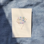 花束の紙刺繍カード