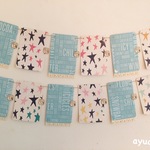 ガーランド フォトアルバム 星×ブルー英字