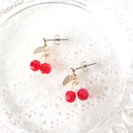 \ 𝑛𝑒𝑤 ﻿˖˚/◆小さなチェリー/スカーレット🍒*｡【ピアス/イヤリング】◆