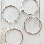 【1ペア2個】本ロジウム　フープイヤリング　30mm